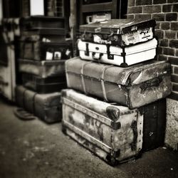 Close-up of abandoned building