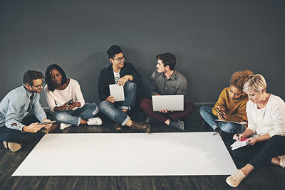 Business colleagues working at office