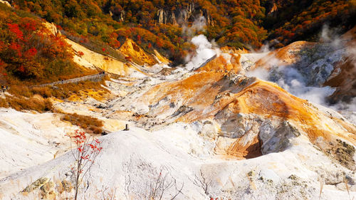 Scenic view of landscape during autumn