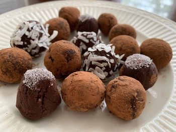 Close up chocolate truffles