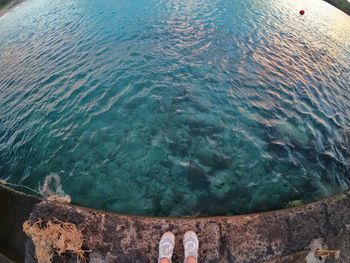 High angle view of swimming pool