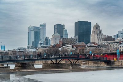 Bridge over river in city