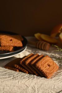 Close-up of cookies on table