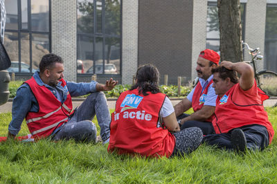 People sitting in park