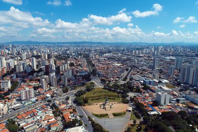 Aerial view of brazil's independence park and monument. ipiranga, são paulo, brazil