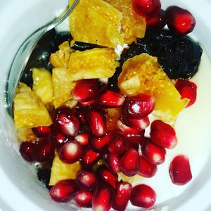 Directly above shot of fruits in bowl