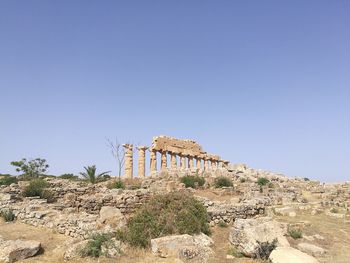 Old ruins against blue sky