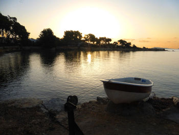 Scenic view of sea at sunset