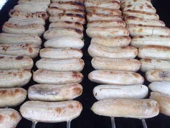 Close-up of stack of bread