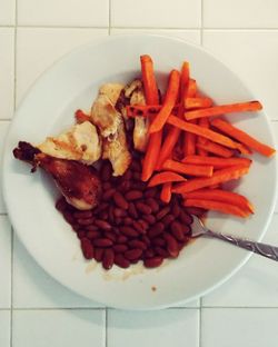 Close-up of meal served in plate