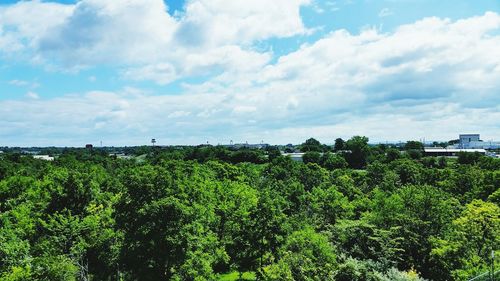 Scenic view of landscape against cloudy sky