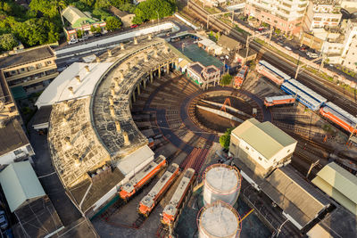 High angle view of city