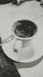 Close-up of coffee cup on table