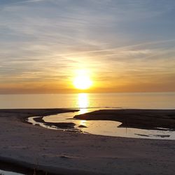 Scenic view of sunset over sea