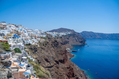 Beautiful landscape panorama view of santorini greece