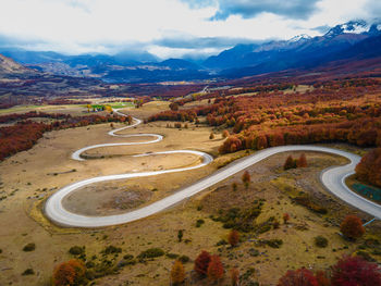 High angle view of landscape against sky