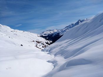 Snowcapped mountains against sky