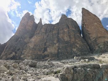 Panoramic view of rocky mountains against sky