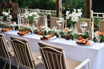 View of potted plants on table