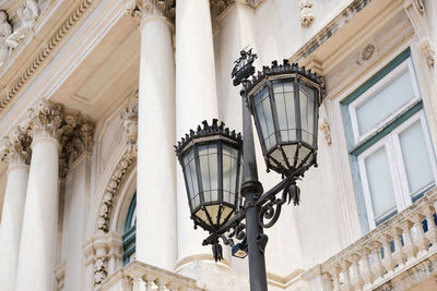 Low angle view of street lamp 