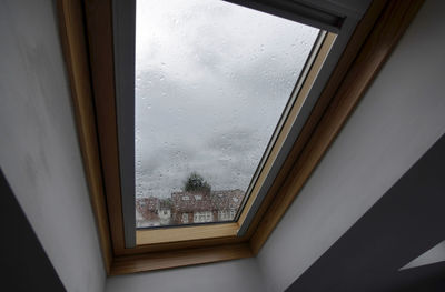 Close-up of wet window in rainy season