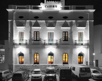 View of illuminated building at night