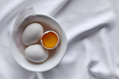 High angle view of breakfast in plate