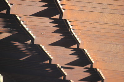 Close-up of shadow on beams