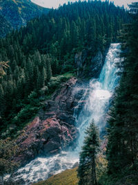 Scenic view of waterfall