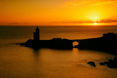 Petit minou lighthouse at sunset, brittany