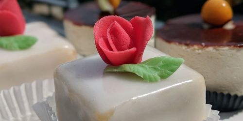 Close-up of cake in plate