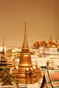 Close-up of wat phra kaew model at museum