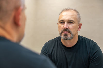 Portrait of man looking away
