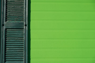 Close-up of closed green door