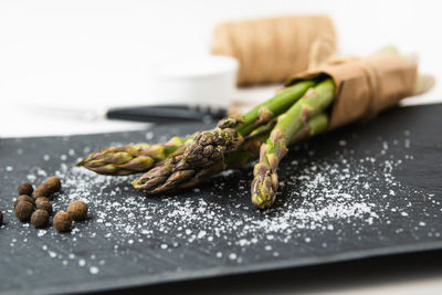 Close-up of meat on table