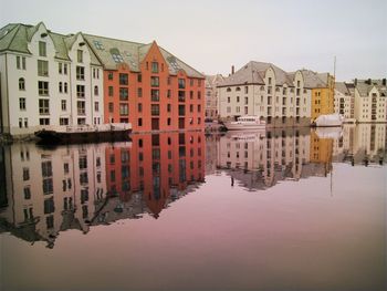 Reflection of buildings in water