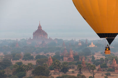 View of hot air balloon against sky