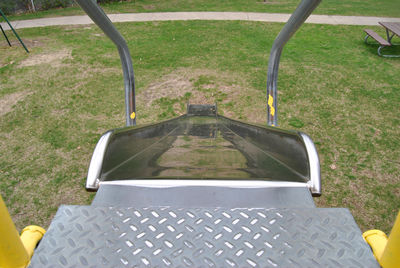 Close-up of metal grass