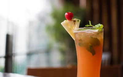 Close-up of drink on table