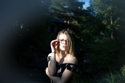 Close-up portrait of young woman