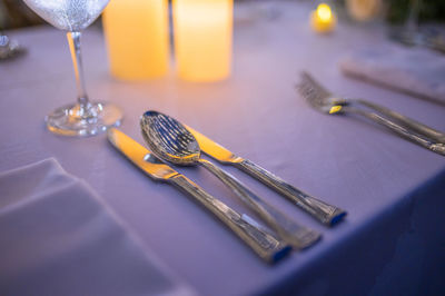 High angle view of food on table