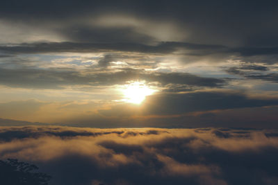 Low angle view of clouds in sky during sunset