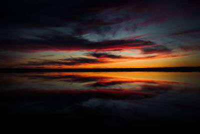 Low angle view of dramatic sky during sunset