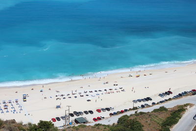 High angle view of beach