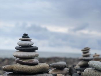 Stack of stones on beach