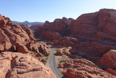 View of rock formations in valley of fire state park