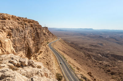 Scenic view of mountains against clear sky