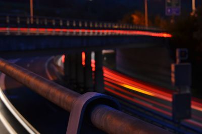 Blurred motion of train at night