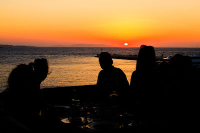 Scenic view of sea at sunset