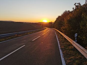 View of road at sunset